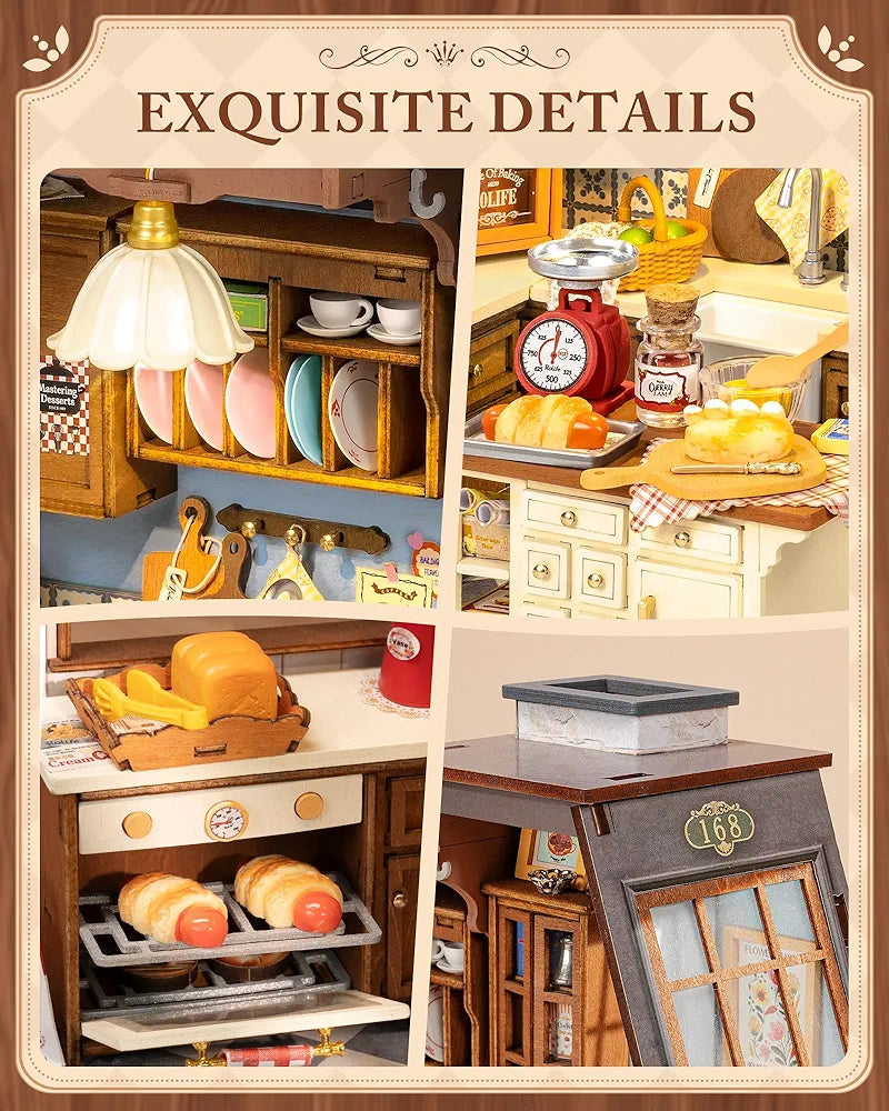 Rolife DIY Miniature Baking Kitchen Dollhouse Kit