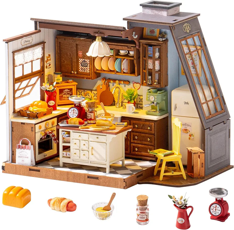 Rolife DIY Miniature Baking Kitchen Dollhouse Kit