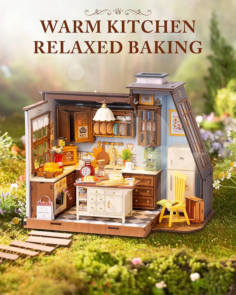 Rolife DIY Miniature Baking Kitchen Dollhouse Kit